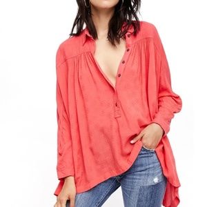 Free People Lovely Day Button Down Top (L)